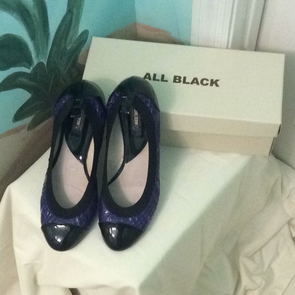 Ballerina Purple & Black Slip Ons by ALL BLACK - Picture 8 of 8